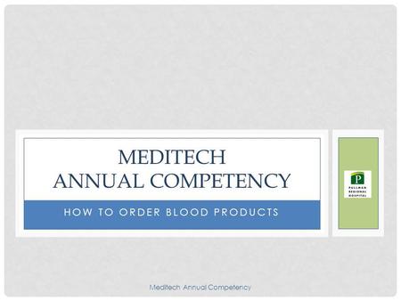 Meditech annual competency
