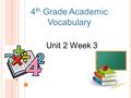 4th Grade Academic Vocabulary