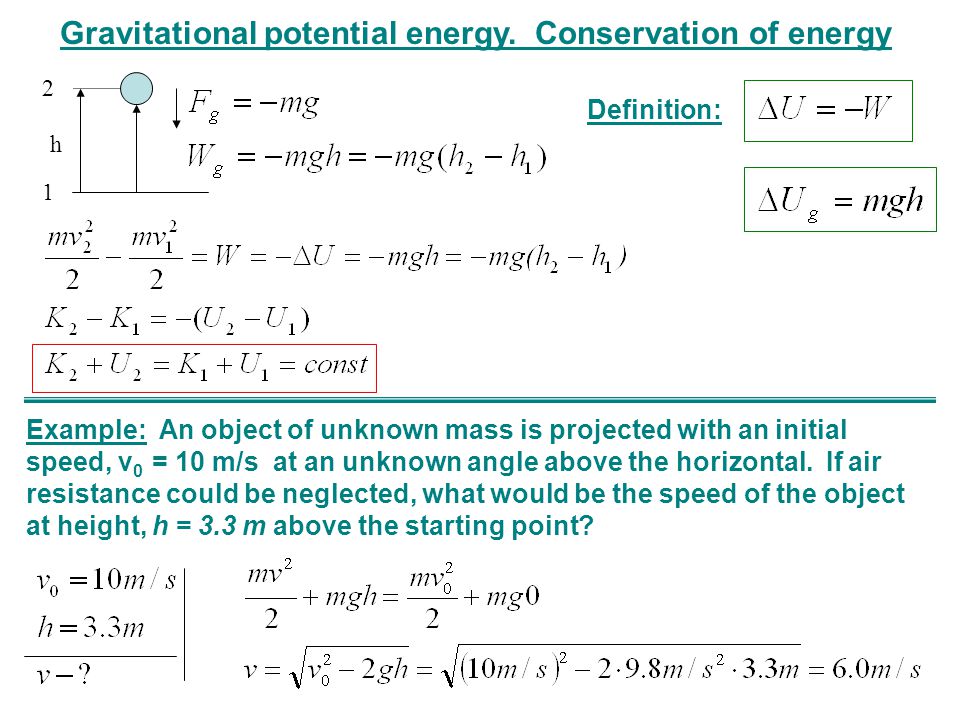Gravitational Potential Energy Conservation Of Energy Ppt Video Online Download