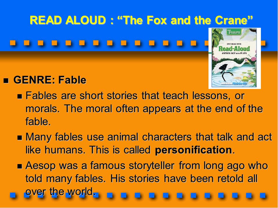 READ ALOUD : “The Fox and the Crane” - ppt video online download
