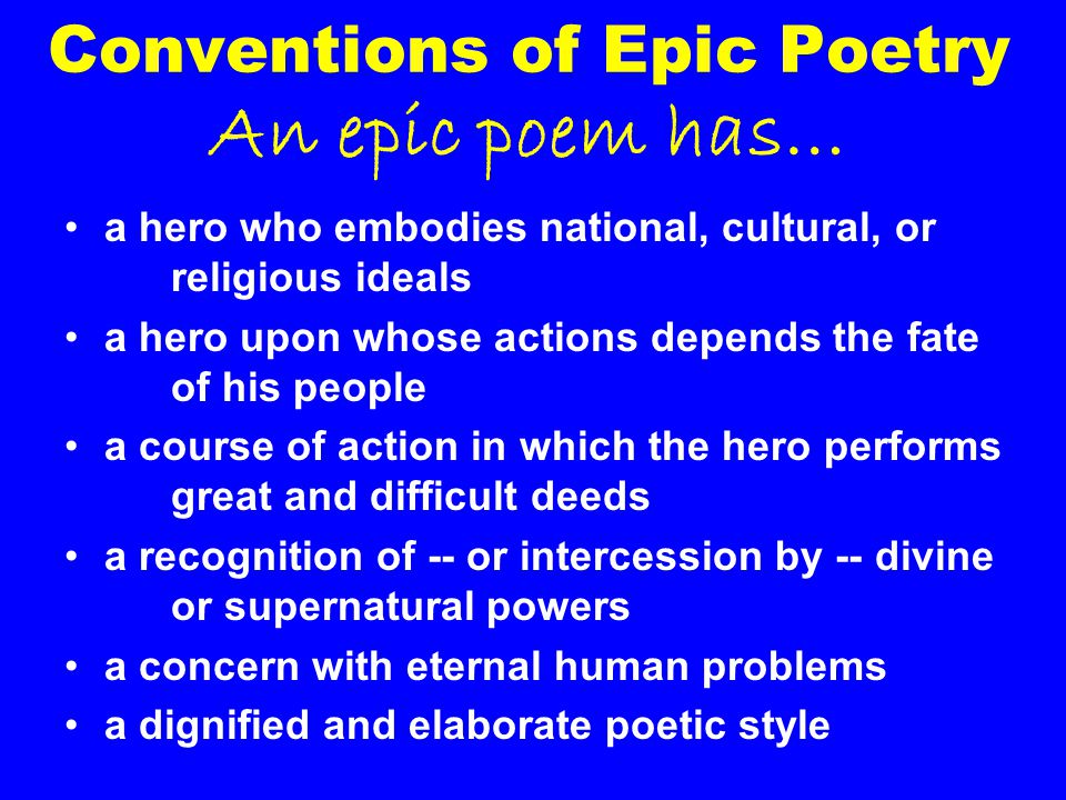 conventions of an epic poem