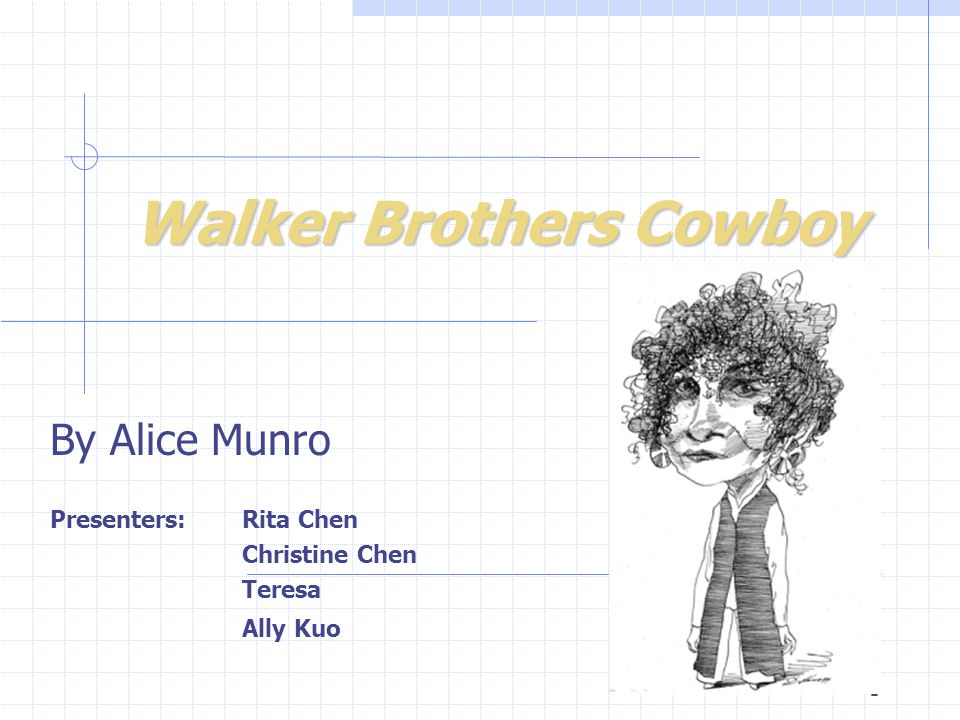 Dubbelzinnigheid getuigenis Vreemdeling 1 Walker Brothers Cowboy By Alice Munro Presenters: Rita Chen Christine  Chen Teresa Ally Kuo. - ppt download