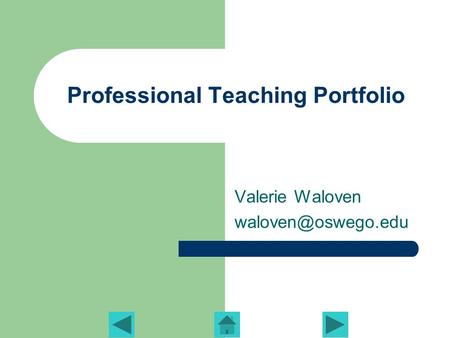 Professional Teaching Portfolio Valerie Waloven