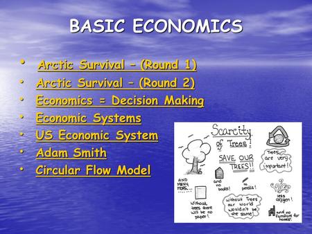 BASIC ECONOMICS Arctic Survival – (Round 1) Arctic Survival – (Round 1) Arctic Survival – (Round 1) Arctic Survival – (Round 1) Arctic Survival – (Round.