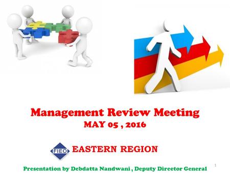 Management Review Meeting MAY 05, 2016 EASTERN REGION Presentation by Debdatta Nandwani, Deputy Director General 1.