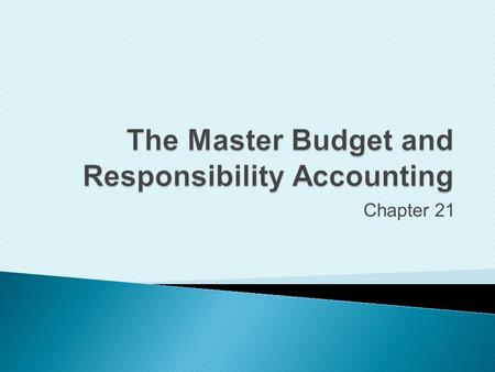 Chapter 21. Learn why managers use budgets Develop strategy PlanActControl 3Copyright 2009 Prentice Hall. All rights reserved.
