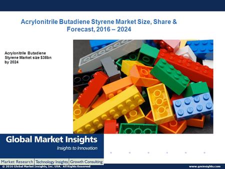 © 2016 Global Market Insights, Inc. USA. All Rights Reserved  Acrylonitrile Butadiene Styrene Market Size, Share & Forecast, 2016 – 2024.