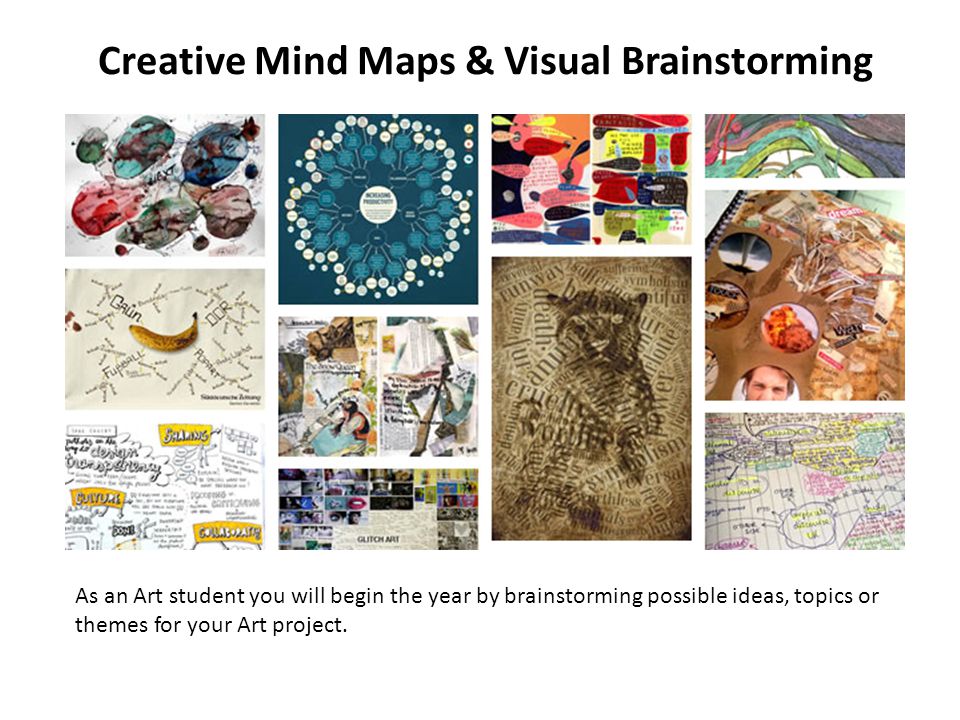 Creative Mind Maps Visual Brainstorming As An Art Student You Will Begin The Year By Brainstorming Possible Ideas Topics Or Themes For Your Art Project Ppt Download