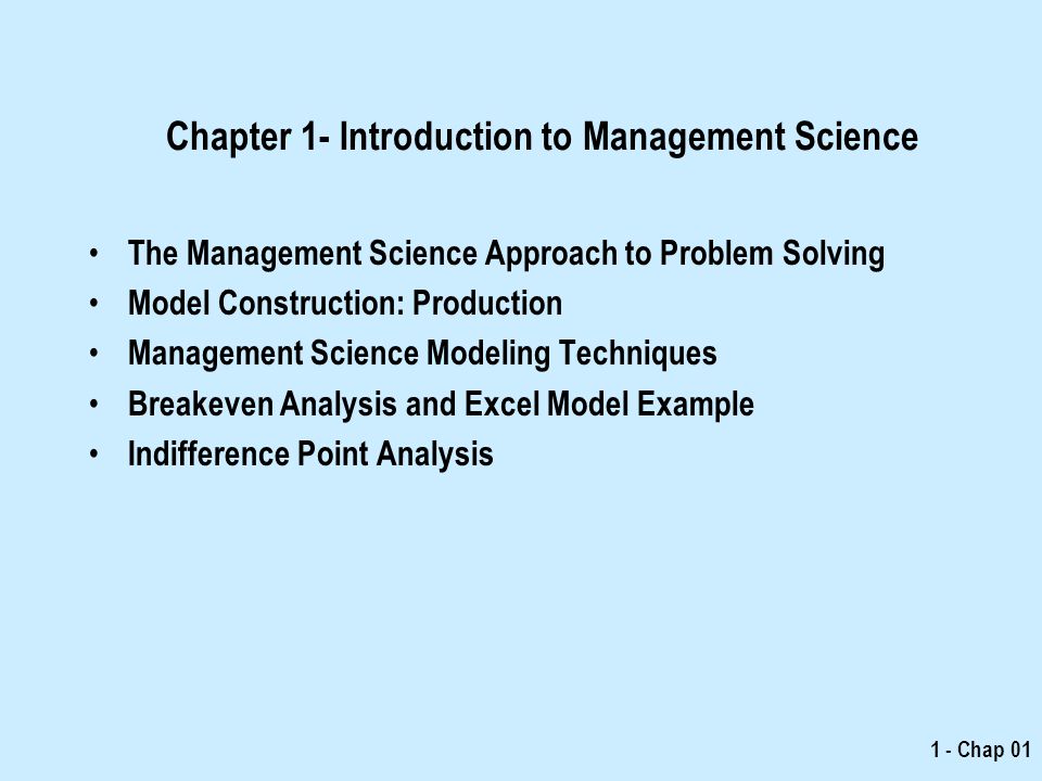 Chapter 1- Introduction to Management Science - ppt video online