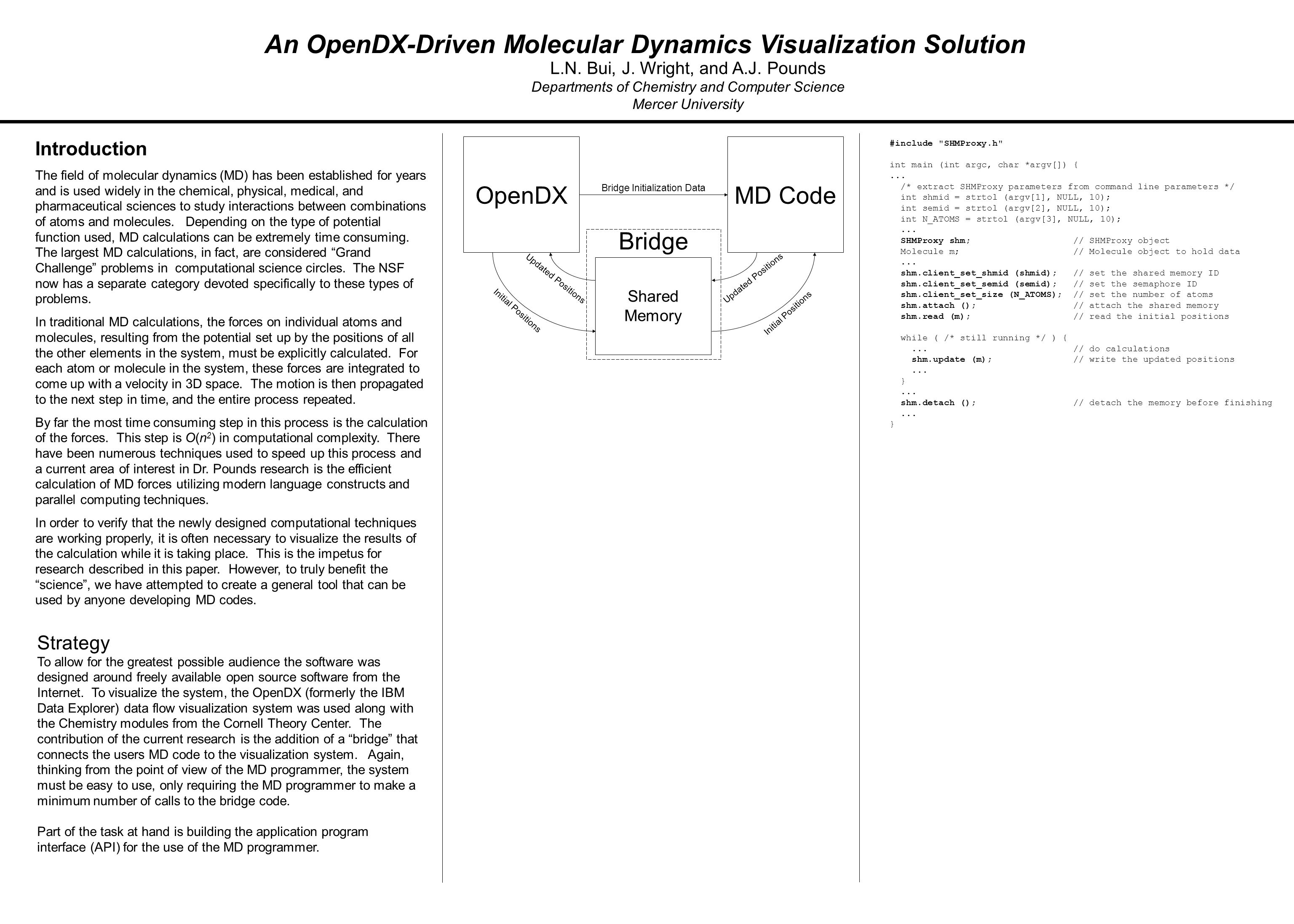 An Opendx Driven Molecular Dynamics Visualization Solution L N Bui J Wright And A J Pounds Departments Of Chemistry And Computer Science Mercer University Ppt Download An Opendx Driven Molecular Dynamics Visualization Solution L N Bui J Wright And A J Pounds Departments Of Chemistry And Computer Science Mercer University Ppt Download
