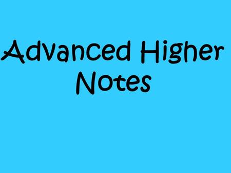 Advanced Higher Notes. Inverse Trigonometric Functions Integration By Partial Fractions 1 Integration By Partial Fractions 2 Integration By Partial.