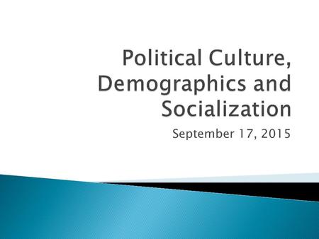 September 17, 2015.  Values and ideas that are fundamental to the society as a whole  How would you describe the political culture of the U.S.?