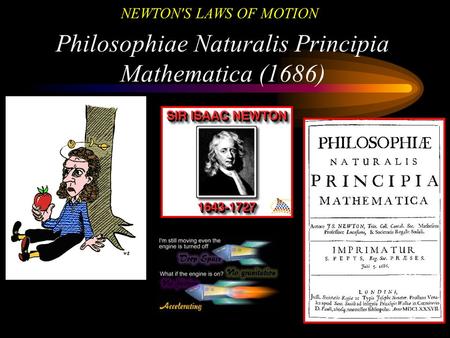 NEWTON'S LAWS OF MOTION Philosophiae Naturalis Principia Mathematica (1686)