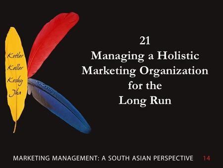 21 Managing a Holistic Marketing Organization for the Long Run.