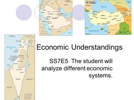 Economic Understandings SS7E5 The student will analyze different economic systems.