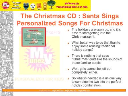 The Christmas CD : Santa Sings Personalized Songs For Christmas The holidays are upon us, and it is time to start getting into the Christmas spirit. What.