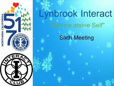 Lynbrook Interact Sixth Meeting Service above Self