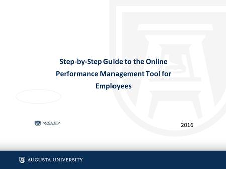 Step-by-Step Guide to the Online Performance Management Tool for Employees 2016.