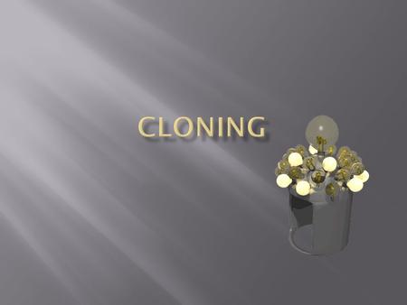 (1) recombinant DNA technology or DNA cloning,  (2) reproductive cloning  (3) therapeutic cloning.