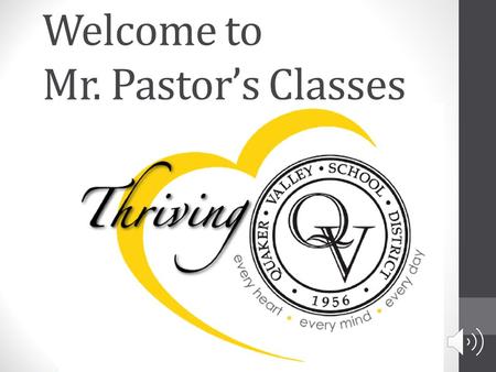 Welcome to Mr. Pastor’s Classes A Little About Me Originally from Belle Vernon, Pennsylvania Penn State University B.S. in Secondary Education B.S. in.