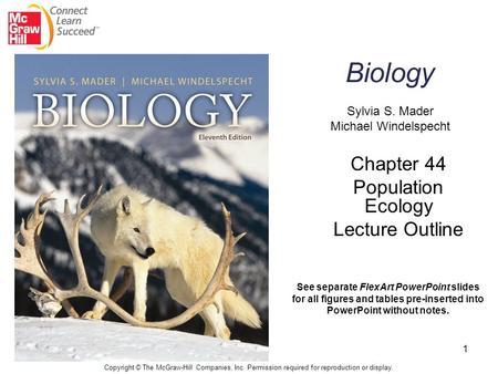 Biology Sylvia S. Mader Michael Windelspecht Chapter 44 Population Ecology Lecture Outline Copyright © The McGraw-Hill Companies, Inc. Permission required.