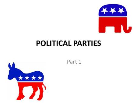 POLITICAL PARTIES Part 1. Party Competition Is the battle between Democrats and Republicans for the control of public offices – Without this competition.