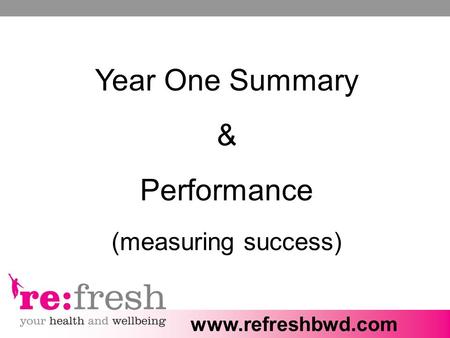Year One Summary & Performance (measuring success)