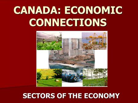 CANADA: ECONOMIC CONNECTIONS SECTORS OF THE ECONOMY.