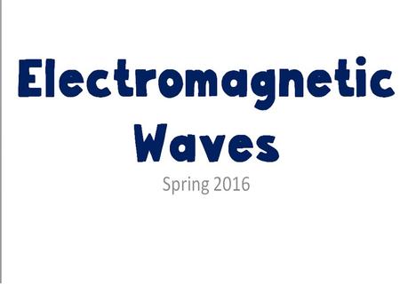Electromagnetic Waves Spring 2016. REVIEW Since light has the same speed in the same material it travels at a constant speed until it enters a new material.