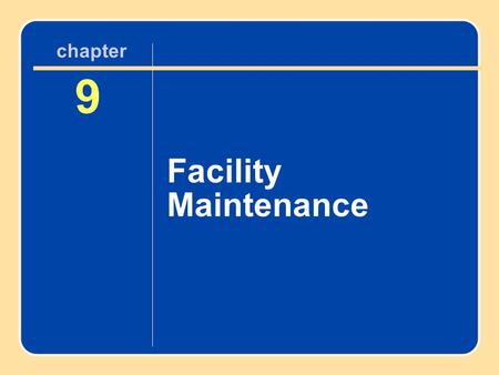 Author name here for Edited books chapter 9 Facility Maintenance 9 chapter.