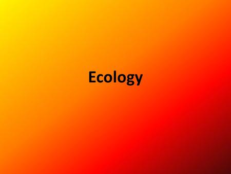 Ecology. What is it? A division of science – The study of the interactions of living organisms with one another and their physical environment Population.