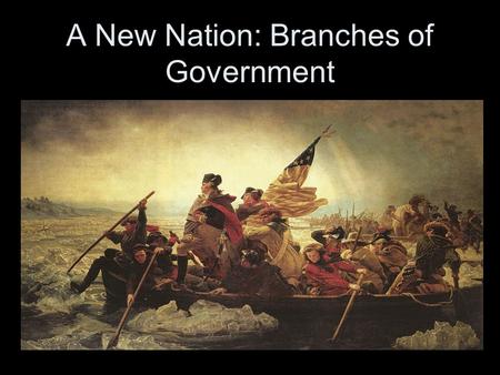 A New Nation: Branches of Government. Georgia Performance Standard SS4H5: The student will analyze the challenges faced by the new nation. c. Identify.