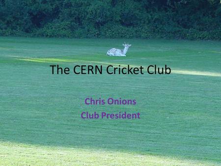 The CERN Cricket Club Chris Onions Club President.
