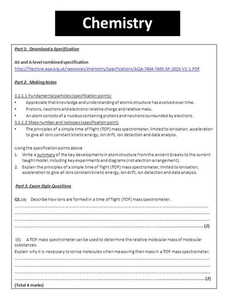 Part 1: Download a Specification AS and A level combined specification