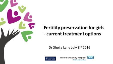 Fertility preservation for girls - current treatment options Dr Sheila Lane July 8 th 2016.