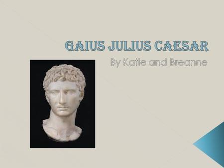  Julius Caesar was a roman general who transformed the Roman Empire.  He lead the country out of a chaotic period.