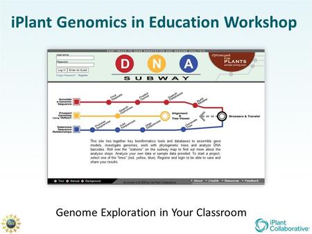 IPlant Genomics in Education Workshop Genome Exploration in Your Classroom.
