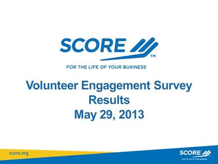 Volunteer Engagement Survey Results May 29, 2013.