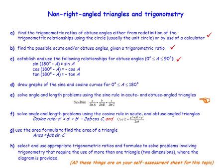 H) select and use appropriate trigonometric ratios and formulae to solve problems involving trigonometry that require the use of more than one triangle.