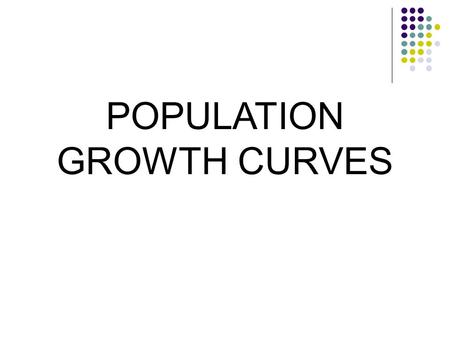 POPULATION GROWTH CURVES. Exponential Growth Exponential growth represents growth of organisms who have an unlimited supply of food and all limiting factors.