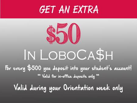 LOBOCA$H is a declining balance account that is accessed by the LoboCard LOBOCA$H can be used to purchase books, school supplies, lobowear, food, snacks.