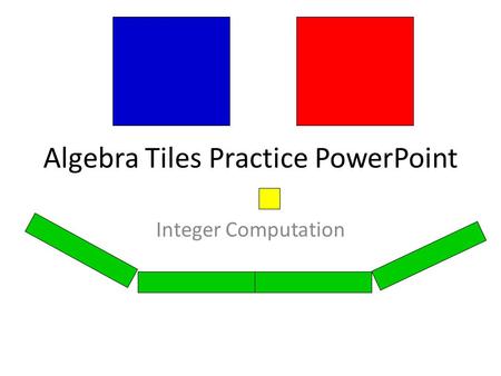 Algebra Tiles Practice PowerPoint Integer Computation.
