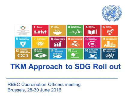 TKM Approach to SDG Roll out RBEC Coordination Officers meeting Brussels, 28-30 June 2016.
