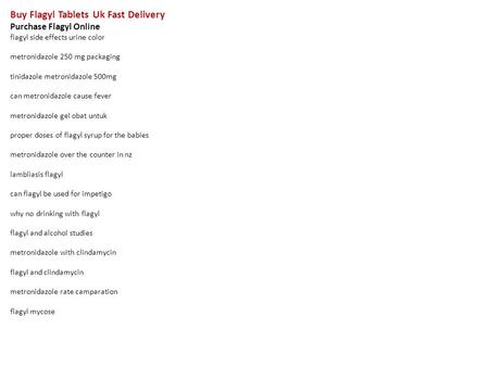 Buy Flagyl Tablets Uk