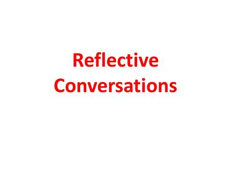 Reflective Conversations. Steps to Implementation 1.Students are purposefully grouped in pairs. Person A asks Person B one Before-Reading question. They.