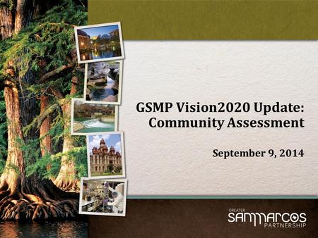 GSMP Vision2020 Update: Community Assessment September 9, 2014.