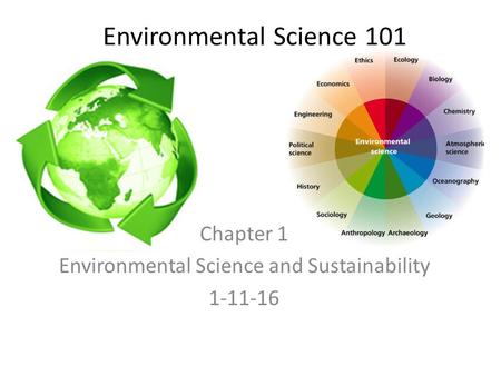 Environmental Science 101 Chapter 1 Environmental Science and Sustainability 1-11-16.