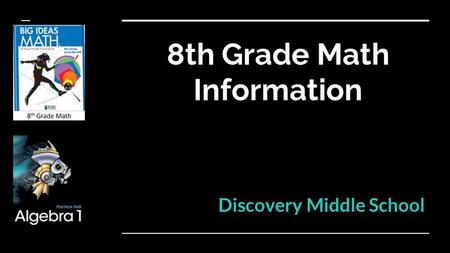8th Grade Math Information Discovery Middle School.