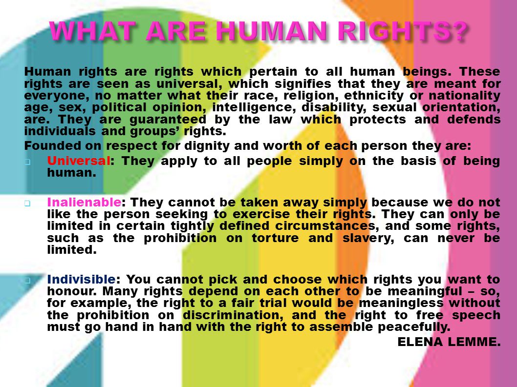 Rights of a person
