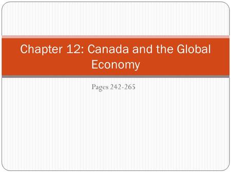 Pages Chapter 12: Canada and the Global Economy.